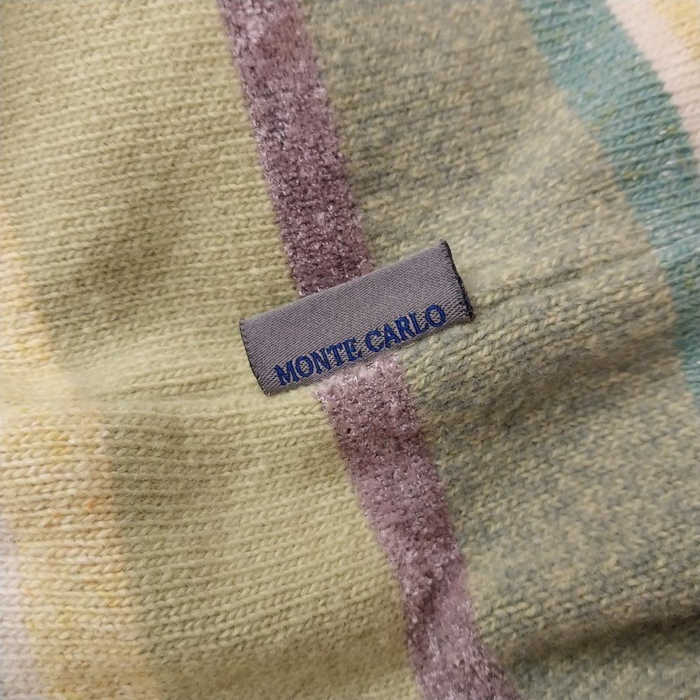 Monte Carlo Mens Striped Sweater Size 42 Green Wool Blend Casual Preppy - Picture 7 of 10